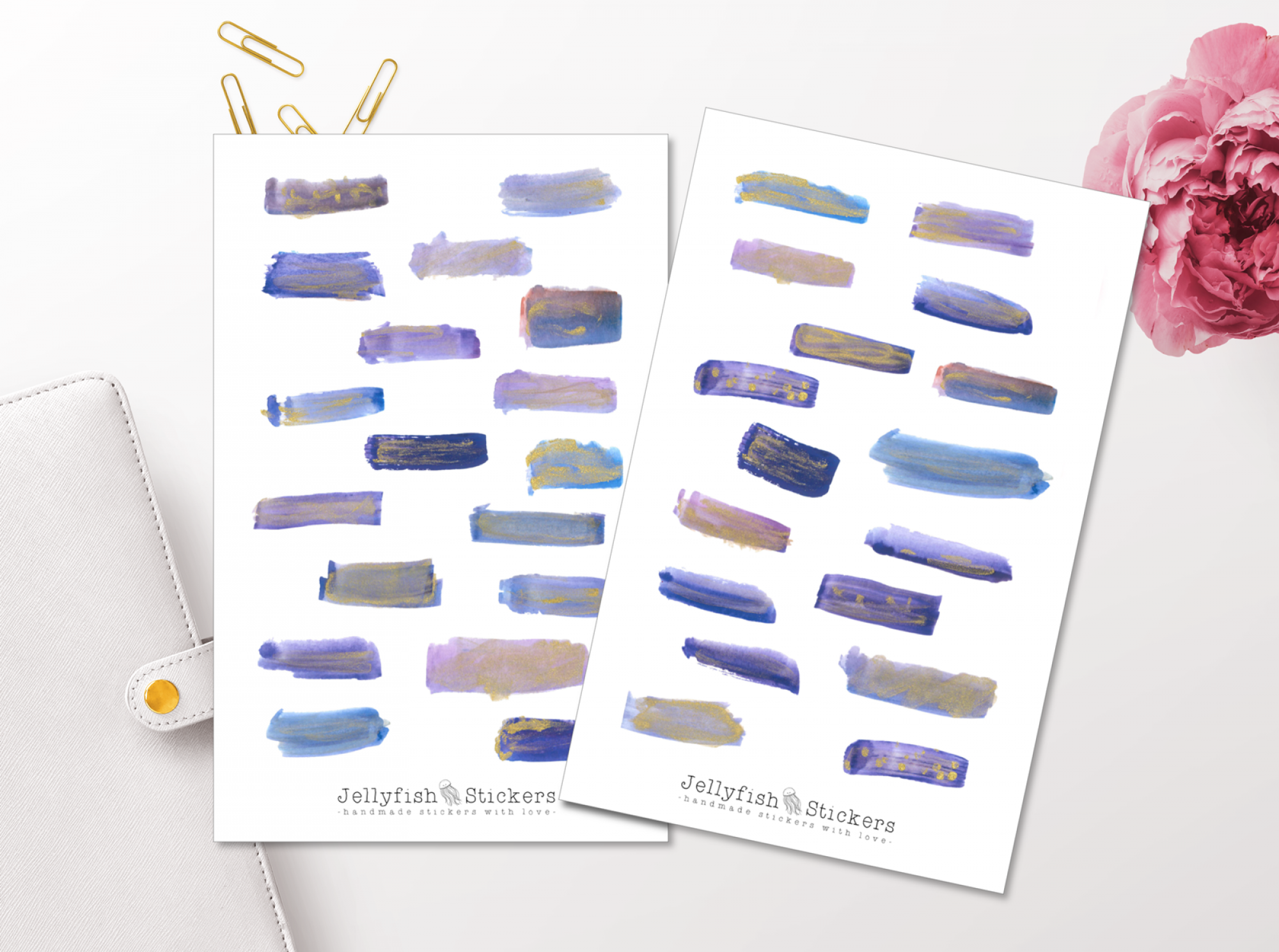 Purple Brushstroke Sticker Set